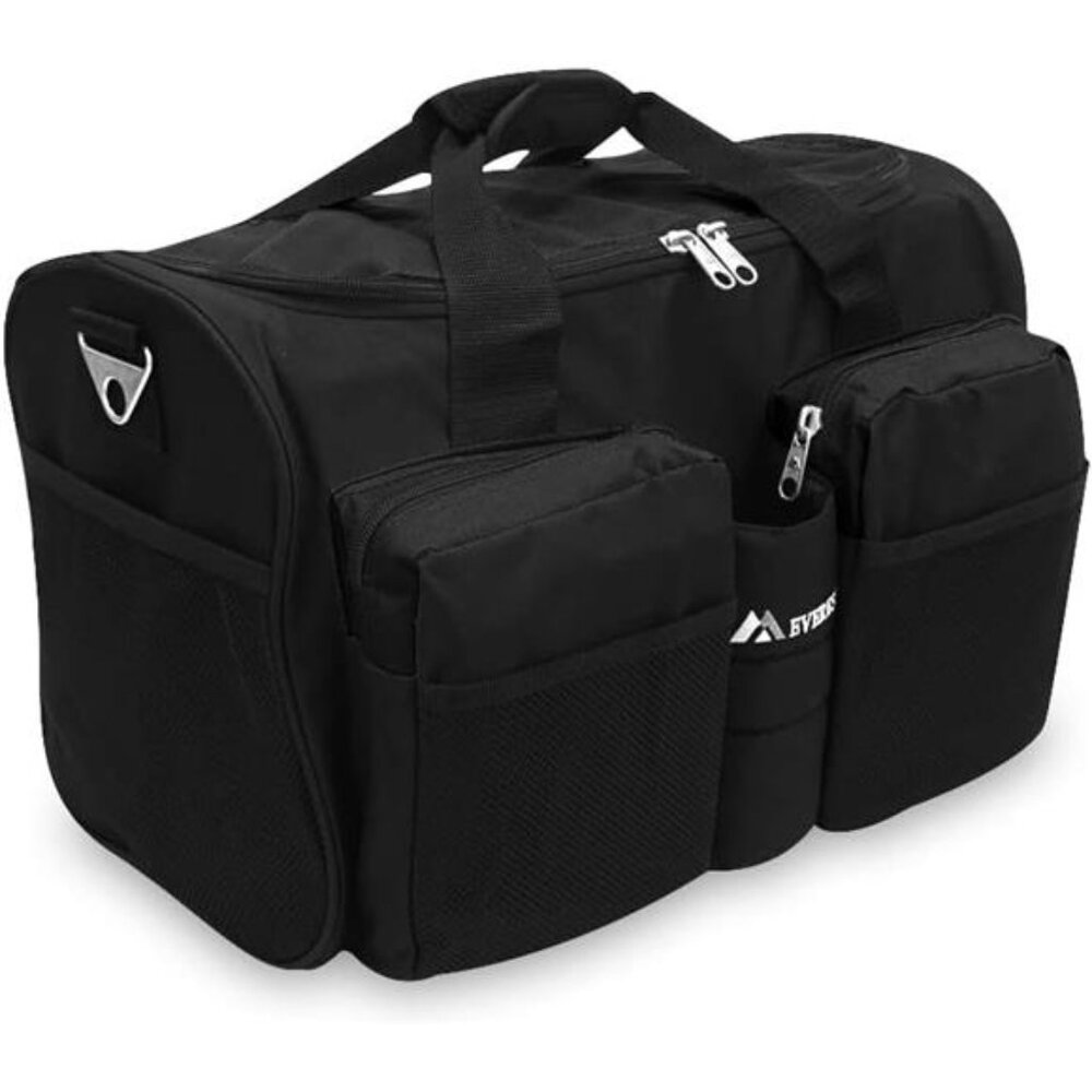 Gym Bag Sports Duffel Bag Black Workout Travel Bag with Wet Pocket Shoes